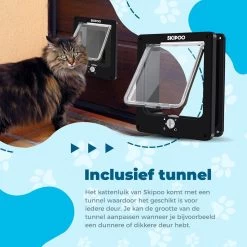Skipoo Kattenluik Met Tunnel - Weerbestendig - Grote Kat - 4 Vergrendelingsstanden - Zwart -Katten Hondenbenodigdheden Winkel 1200x1200 1064