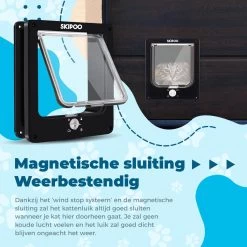 Skipoo Kattenluik Met Tunnel - Weerbestendig - Grote Kat - 4 Vergrendelingsstanden - Zwart -Katten Hondenbenodigdheden Winkel 1200x1200 1067