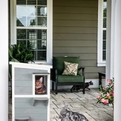 Relaxdays Kattenhuis Buiten - Groot Kattenhok Binnen - Hoog Kattenmeubel Grijs Hout - Tuin -Katten Hondenbenodigdheden Winkel 1200x1200 1138