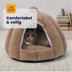 MIRO Katten Huis - Kattenhuizen - Kattenhok - Kattenmand - Dierenhuis - Extra Zacht - Bruin -Katten Hondenbenodigdheden Winkel 1200x1200 1144