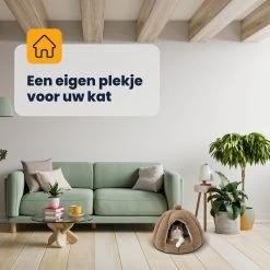 MIRO Katten Huis - Kattenhuizen - Kattenhok - Kattenmand - Dierenhuis - Extra Zacht - Bruin -Katten Hondenbenodigdheden Winkel 1200x1200 1145