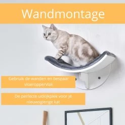 Merkloos Paws And Claws - Cat Shelf – Hangmat Kat – Kattenplank - Kattenbed - Wasbaar – Wandmontage – MDF - Wit -Katten Hondenbenodigdheden Winkel 1200x1200 1148