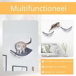 Merkloos Paws And Claws - Cat Shelf – Hangmat Kat – Kattenplank - Kattenbed - Wasbaar – Wandmontage – MDF - Wit -Katten Hondenbenodigdheden Winkel 1200x1200 1149