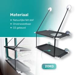 Raamhangmat - Dubbellaags - Met Zuignappen - 20kg Draag Gewicht - Kattenhangmat - Hangmat Kat - Kattenbed - Kattenkussen - Kattenbank - Kattenmand - Raam - Kattenhangmat Raam - Zwart - Radiator -Katten Hondenbenodigdheden Winkel 1200x1200 1162