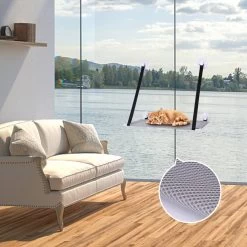 Nobleza 40AG6 - Kattenhangmat - Hangmat Kat - 60x32cm - Kattenhangmat Raam – Kattenbed - Kattenhangmand - Kattenkussen - Grijs -Katten Hondenbenodigdheden Winkel 1200x1200 1164