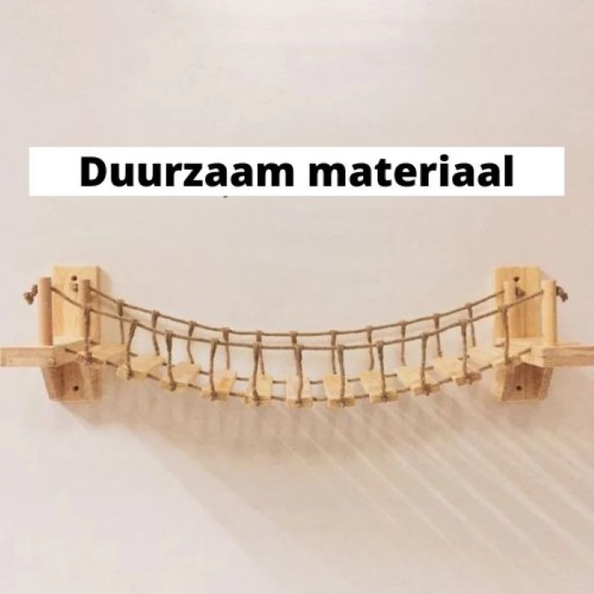 Be-Inspired® Houten Katten Brug – Katten Klimwand – Katten Klimmuur – Katten Muur – Katten Klim Plankjes – Huisdier – Hangmat – Wandmeubel Kat – Wandmontage – Duurzaam – 90 Cm 4 Be-Inspired® Houten Katten Brug – Katten Klimwand – Katten Klimmuur – Katten Muur – Katten Klim Plankjes – Huisdier – Hangmat – Wandmeubel Kat – Wandmontage – Duurzaam – 90 Cm - Afbeelding 2