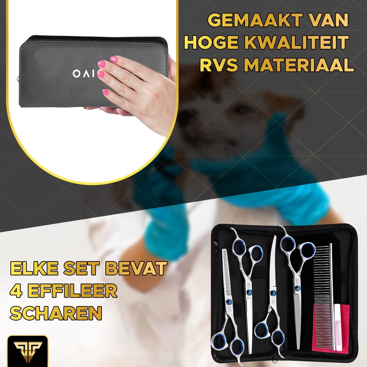 Toivo Schaar Voor Dieren - Zilver - Effileerscharen - Honden Scharenset - Dierenschaar - Set 5 Stuks - Trimscharen - Trimset - Uitdunschaar Hond - Schaar Honden 6 Toivo Schaar Voor Dieren - Zilver - Effileerscharen - Honden Scharenset - Dierenschaar - Set 5 Stuks - Trimscharen - Trimset - Uitdunschaar Hond - Schaar Honden - Afbeelding 4