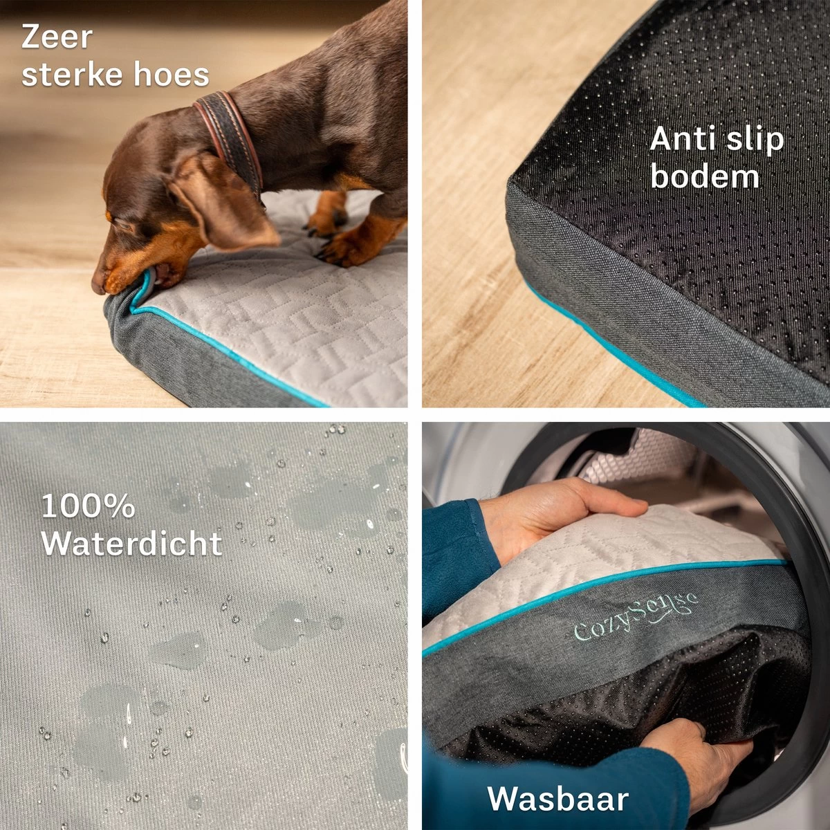 CozySense® - Orthopedisch Hondenkussen - Hondenkussen 90 X 55 Cm - Ook Geschikt Als Benchkussen & Hondenbed - Hondenkussen Bank - Traagschuim - Waterdicht - Wasbare Hoes - Maat L 9 CozySense® - Orthopedisch Hondenkussen - Hondenkussen 90 X 55 Cm - Ook Geschikt Als Benchkussen & Hondenbed - Hondenkussen Bank - Traagschuim - Waterdicht - Wasbare Hoes - Maat L - Afbeelding 7