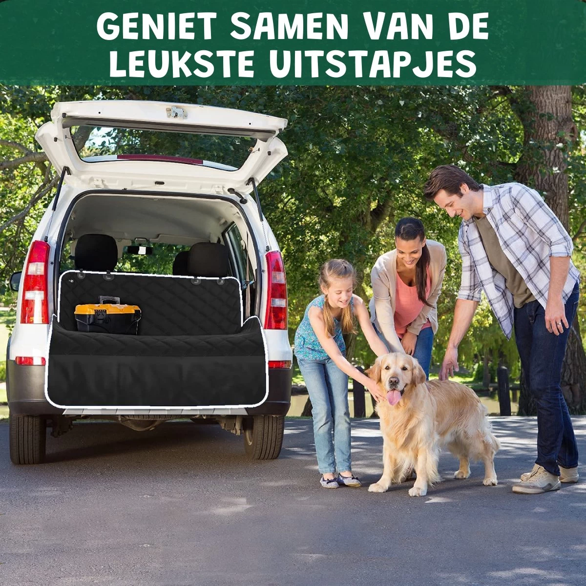 Hondendeken Auto - Kofferbak Beschermhoes Hond - Hondendeken Auto Kofferbak - Zwart/wit 4 Hondendeken Auto - Kofferbak Beschermhoes Hond - Hondendeken Auto Kofferbak - Zwart/wit - Afbeelding 2