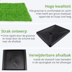 AWEMOZ Hondentoilet Kunstgras - Met 2 Matten En Opvangbak - 64x52x7,5cm - Puppy Pads - Zindelijkheidstraining Hond - Training Pads - Indoor / Outdoor Honden Toilet -Katten Hondenbenodigdheden Winkel 1200x1200 325