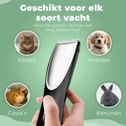 Essential Goods Professionele Hondentondeuse – Hondentrimmer - Draadloos – Opzet Kammen – Dik/Dunne Vacht - Honden/Katten - Zwart/Zilver -Katten Hondenbenodigdheden Winkel 1200x1200 396