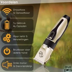 AVE Pets® Complete Hondentondeuse Set - Draadloos Tondeuse - Scheerapparaat Voor Je Hond Of Kat - Huisdier Trimmer - Professionele Dierentondeuse - Dieren Verzorging -Katten Hondenbenodigdheden Winkel 1200x1200 510
