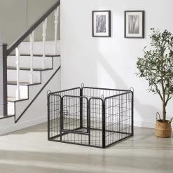 ACAZA Hondenren In 4 Panelen - Hondenkennel - Met Deur - 60 Cm Hoog - Zwart -Katten Hondenbenodigdheden Winkel 1200x1200 595