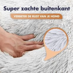 Pet Perfect Donut Hondenmand XXL - 100cm - Fluffy Hondenkussen - Hondenbed - Créme/Bruin -Katten Hondenbenodigdheden Winkel 1200x1200 766