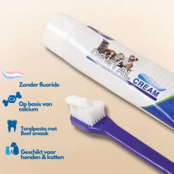 Hond En Kat Tandenborstel Verzorgingsset - Inclusief Tandpasta Met Beefsmaak - Vier Unieke Reinigingsborstels - Fluoride Vrij -Katten Hondenbenodigdheden Winkel 1200x1200 841