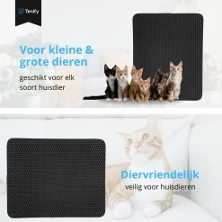 Tenify Kattenbakmat + Extra Kattenbak Schepje - 40 X 50 Cm - Waterdicht - Dubbele Laag - Honingraatstructuur - Uitloopmat - Mat -Katten Hondenbenodigdheden Winkel 1200x1200 856