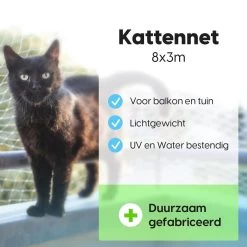 Kattennet - Balkon Net - Katten Gaas - Kattennet Balkon - Transparant - 8x3 M -Katten Hondenbenodigdheden Winkel 1200x1200 887