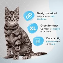 Kattennet - Balkon Net - Katten Gaas - Kattennet Balkon - Transparant - 8x3 M -Katten Hondenbenodigdheden Winkel 1200x1200 888