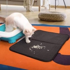 Nobleza Kattenbakmat - Kattenmat Met Filter - Kattenbak Accessoires - Grit Opvanger - 3 Lagen - Waterdicht - 60x45 Cm - Opvouwbaar - Zwart -Katten Hondenbenodigdheden Winkel 1200x1200 916