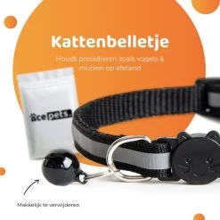 ACE Pets Reflecterende Kattenhalsband Met Veiligheidssluiting – Halsband Kat & Kitten - Met Adreskoker - Kittenhalsband & Kattenbandje Met Belletje - Zwart -Katten Hondenbenodigdheden Winkel 1200x1200 940