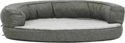 VidaXL Hondenbed Ergonomisch Linnen-look 75x53 Cm Fleece Grijs
