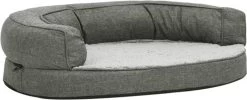 VidaXL Hondenbed Ergonomisch Linnen-look 75x53 Cm Fleece Grijs -Katten Hondenbenodigdheden Winkel 1200x484 1