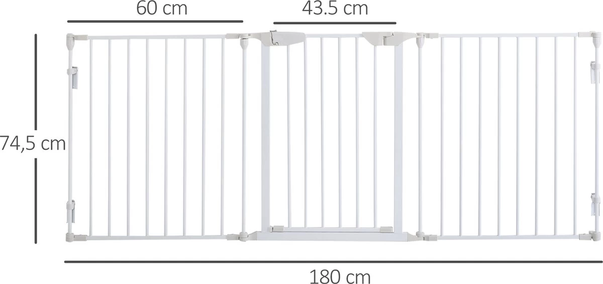 PawHut Afschermhek Voor Honden Veiligheidshek Hondenhek 3 Elementen Kunststof Wit D06-100V01 5 PawHut Afschermhek Voor Honden Veiligheidshek Hondenhek 3 Elementen Kunststof Wit D06-100V01 - Afbeelding 3