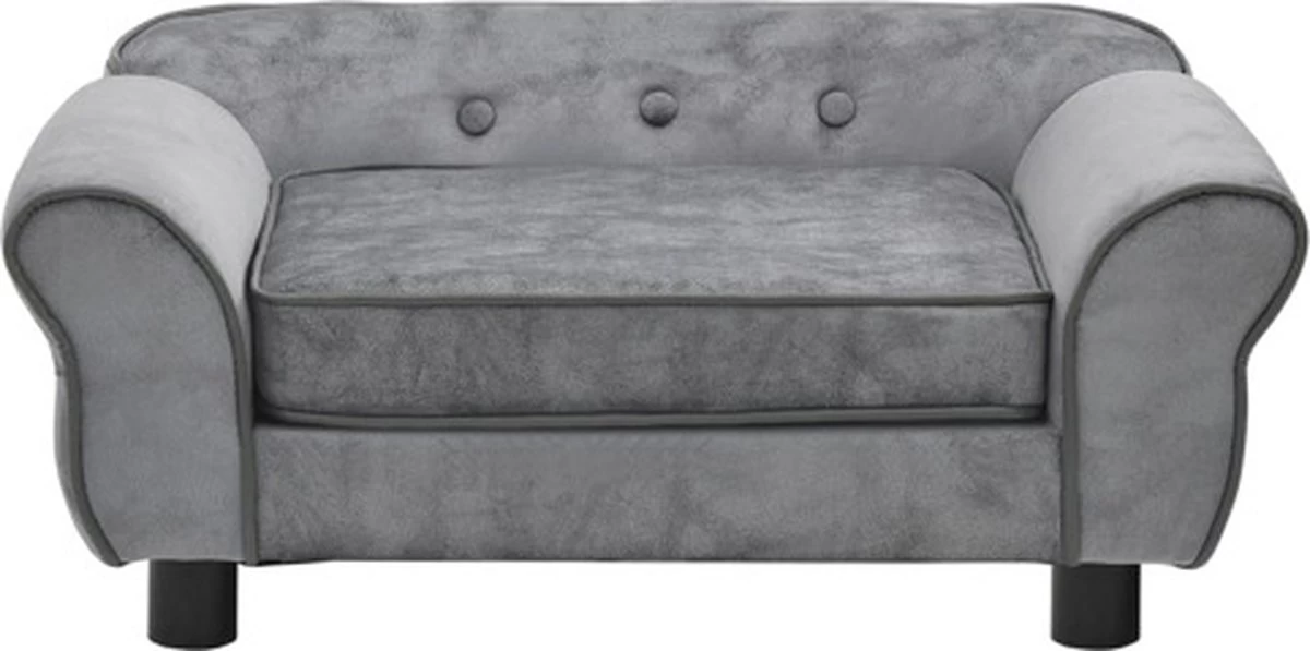 VidaXL Hondenbank 72x45x30 Cm Pluche Grijs 6 VidaXL Hondenbank 72x45x30 Cm Pluche Grijs - Afbeelding 4