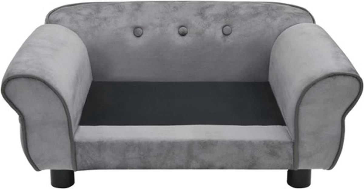VidaXL Hondenbank 72x45x30 Cm Pluche Grijs 5 VidaXL Hondenbank 72x45x30 Cm Pluche Grijs - Afbeelding 3