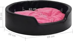 VidaXL Hondenmand 69x59x19 Cm Pluche En Kunstleer Zwart En Roze -Katten Hondenbenodigdheden Winkel 1200x674 5