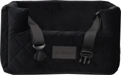 Velvet Black - Autostoel Voor Hond - 47x42cm - Wasbaar - Hondenmand Auto - Handgemaakt