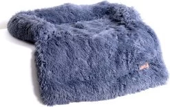 Dogs&Co Zachte Fluffy Hondenmat Voor Bank Maat S Antraciet 75x75cm
