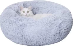 Donut Hondenmand - Zacht Pluche Hondenmanden - Antislip - Fluffy En Rond Donutmand - 100cm - Lichtgrijs -Katten Hondenbenodigdheden Winkel 1200x765