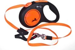 Flexi New Neon Tape - Hondenriem - Zwart/Oranje - M - 5 M - (<25 Kg) -Katten Hondenbenodigdheden Winkel 1200x797
