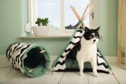 Beeztees Kioni Tipi Tent - Kattenhuis - Zwart/Wit - 50x50x70 Cm -Katten Hondenbenodigdheden Winkel 1200x800 92