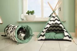 Beeztees Kioni Tipi Tent - Kattenhuis - Zwart/Wit - 50x50x70 Cm -Katten Hondenbenodigdheden Winkel 1200x800 93