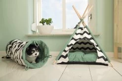 Beeztees Kioni Tipi Tent - Kattenhuis - Zwart/Wit - 50x50x70 Cm -Katten Hondenbenodigdheden Winkel 1200x800 94