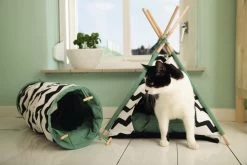 Beeztees Kioni Tipi Tent - Kattenhuis - Zwart/Wit - 50x50x70 Cm -Katten Hondenbenodigdheden Winkel 1200x800 95