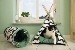 Beeztees Kioni Tipi Tent - Kattenhuis - Zwart/Wit - 50x50x70 Cm -Katten Hondenbenodigdheden Winkel 1200x800 97