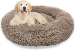 Topmast Fluffy Donut - Dierenmand - Donut Hondenmand - Camel - 40 Cm