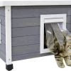 Merkloos Rexa® Kattenhuisje Van Dennenhout Wit/grijs 57x45x43cm | Kattenmand Voor Buiten Of In Huis | Beschermt Kat Tegen Kou En Geeft Veilig Gevoel | Makkelijke Ingang | Hoogwaardig Hout | Kattenbak | Katten Huis -Katten Hondenbenodigdheden Winkel 1200x842 4