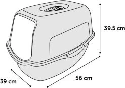 Flamingo - Kattenbak Lexie - Grijs - 39 X 56 X 39.5 Cm -Katten Hondenbenodigdheden Winkel 1200x843 1
