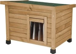 Merkloos Rexa® Kattenhuisje Van Dennenhout 57x45x43cm | Kattenmand Voor Buiten Of In Huis | Beschermt Kat Tegen Kou En Geeft Veilig Gevoel | Makkelijke Ingang | Hoogwaardig Hout | Kattenbak | Katten Huis -Katten Hondenbenodigdheden Winkel 1200x852 4