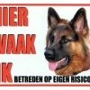 Merkloos Aluminum Waakbord: Hier Waak Ik Oud Duitse Herder -Katten Hondenbenodigdheden Winkel 1200x853