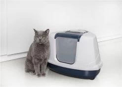 Moderna Flip Hoekkattenbak - Donkerblauw/Wit - 56 X 45 X 39 Cm -Katten Hondenbenodigdheden Winkel 1200x859 3