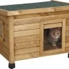 Merkloos Rexa® Kattenhuisje Van Dennenhout 57x45x43cm | Kattenmand Voor Buiten Of In Huis | Beschermt Kat Tegen Kou En Geeft Veilig Gevoel | Makkelijke Ingang | Hoogwaardig Hout | Kattenbak | Katten Huis -Katten Hondenbenodigdheden Winkel 1200x882 4