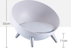 Cats&Co Hemisferische Designer Kattenstoel Kunststof Wit -Katten Hondenbenodigdheden Winkel 1200x886