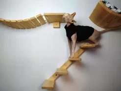 Kattentrap Hout - Linksonder Naar Rechtsboven - Handgemaakte Kattenladder - Katten Klimmuur Klimwand -Katten Hondenbenodigdheden Winkel 1200x898 4