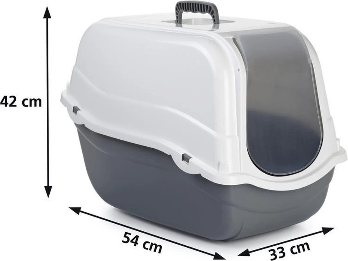 Beeztees Romeo - Kattenbak - Grijs/Wit - 57x39x41 Cm 5 Beeztees Romeo - Kattenbak - Grijs/Wit - 57x39x41 Cm - Afbeelding 3