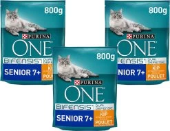 Purina One Bifensis Senior 7+ Rijk Aan Kip En Volkoren Granen - 800g X 3